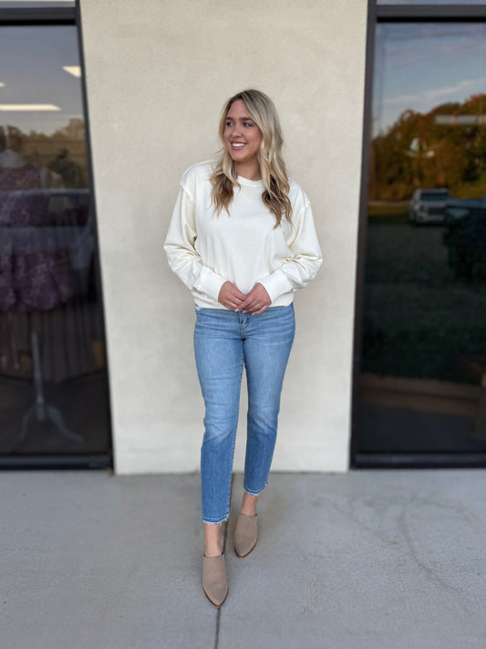 Casual Cream Sweatshirt