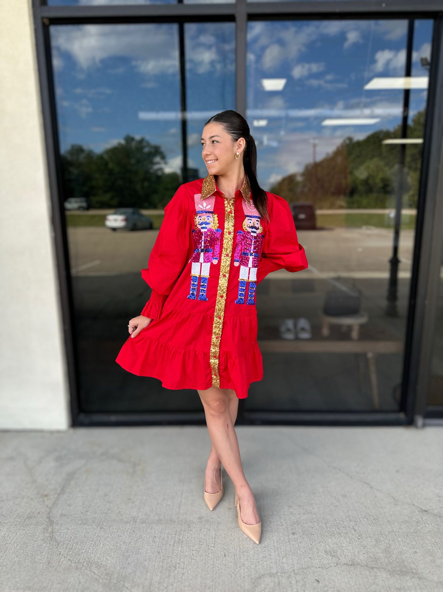 Toy Soldier Dress in Red