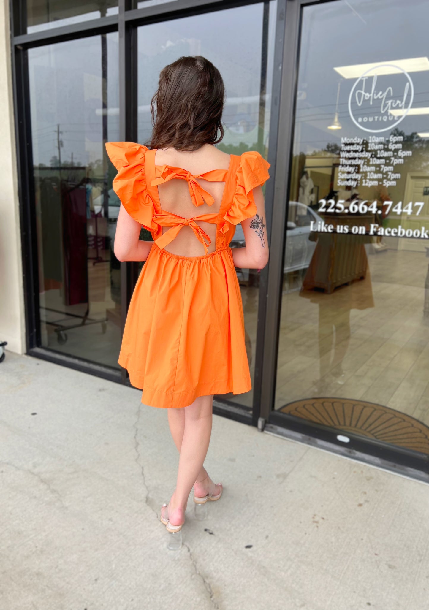 LARGE - Tangled in Tangerine Dress