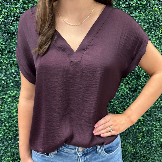 MEDIUM - Sassy in Sangria Top