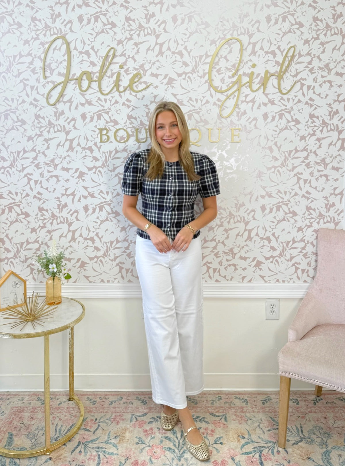 Claudia Plaid Blouse
