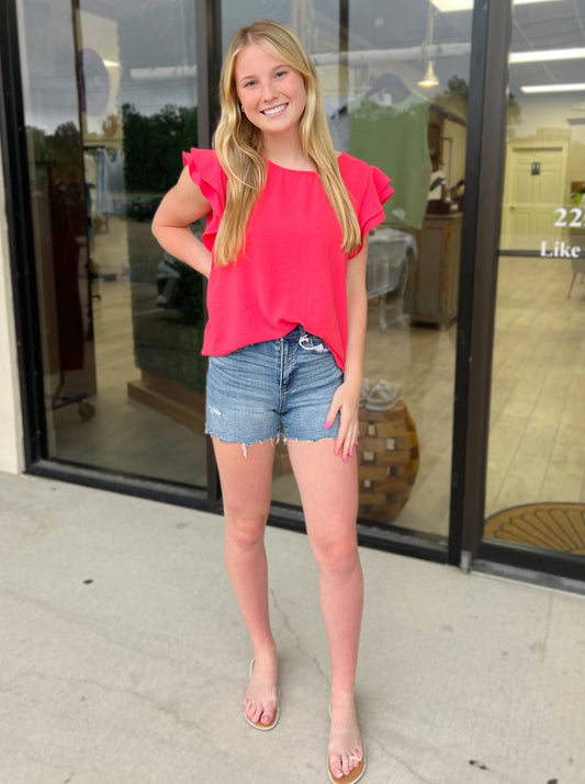 Cute in Coral Blouse