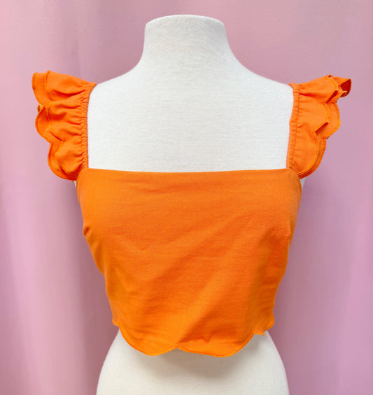 Blue Blush Cotton Crop in Orange