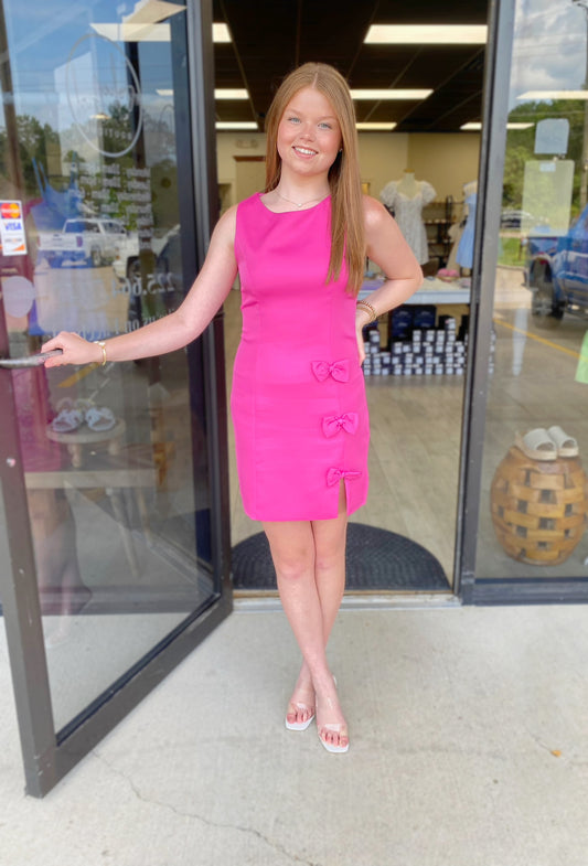 Triple Detail Dress in Pink