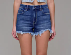 Carly Dark Wash Denim Shorts