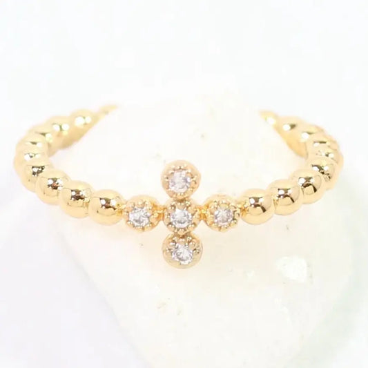 Roya Cross Dot Ring