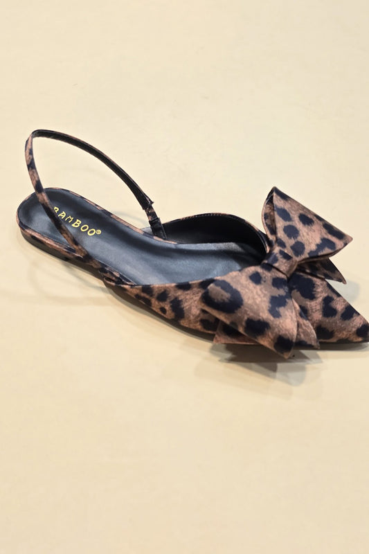 Bamboo Leopard Slingback Flat