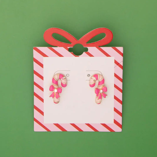 Candy Cane Bow Earrings
