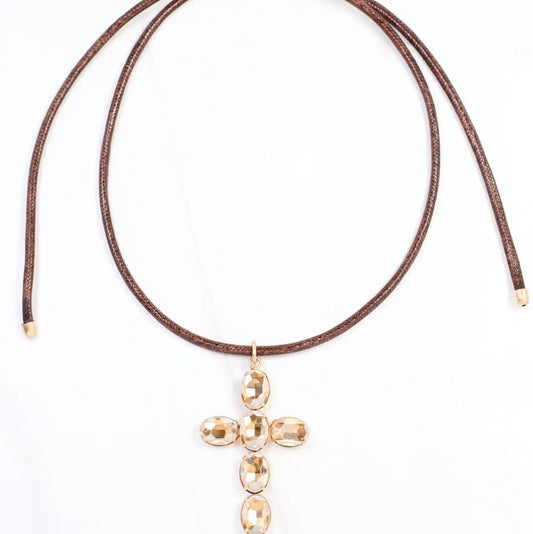 Kirbo Cord Cross Necklace
