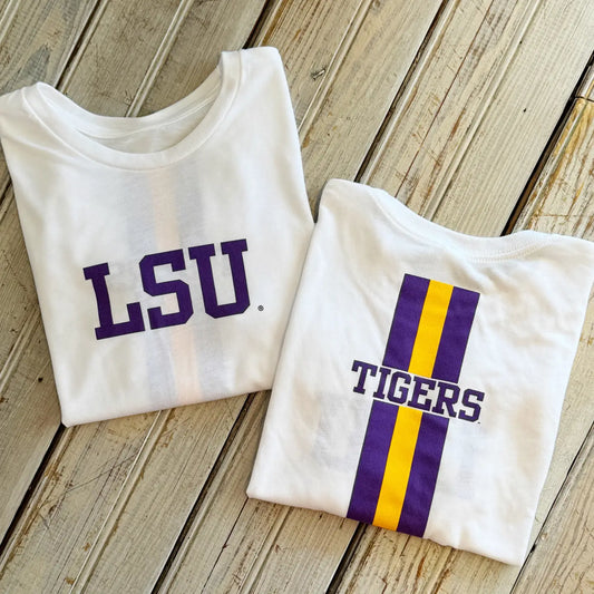 LSU Striped Crop Top