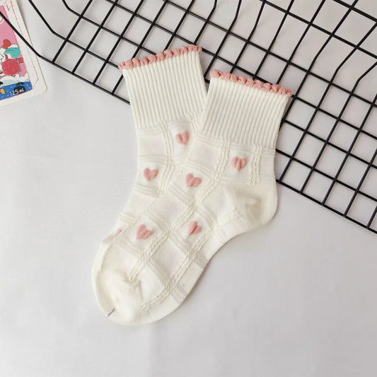 Floral Print Ruffle Socks