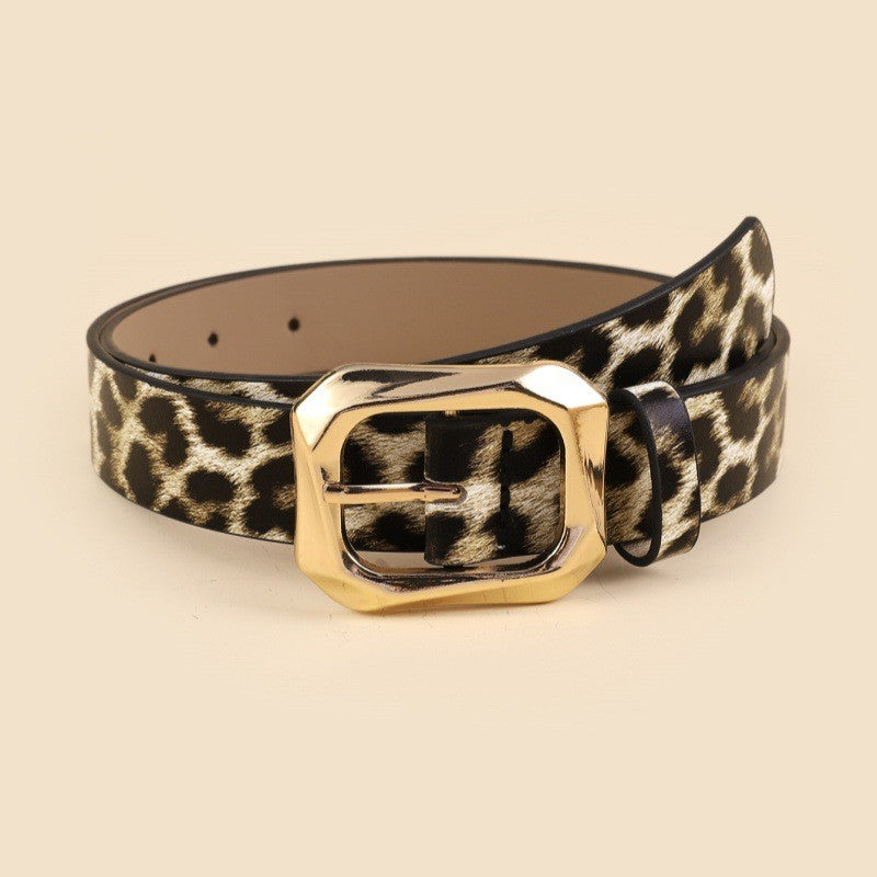 Square Buckle Leather Belt