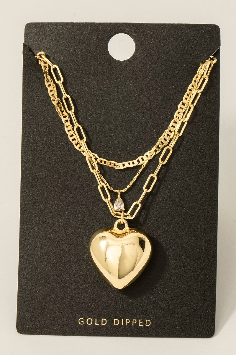 Has a Big HEART Necklace