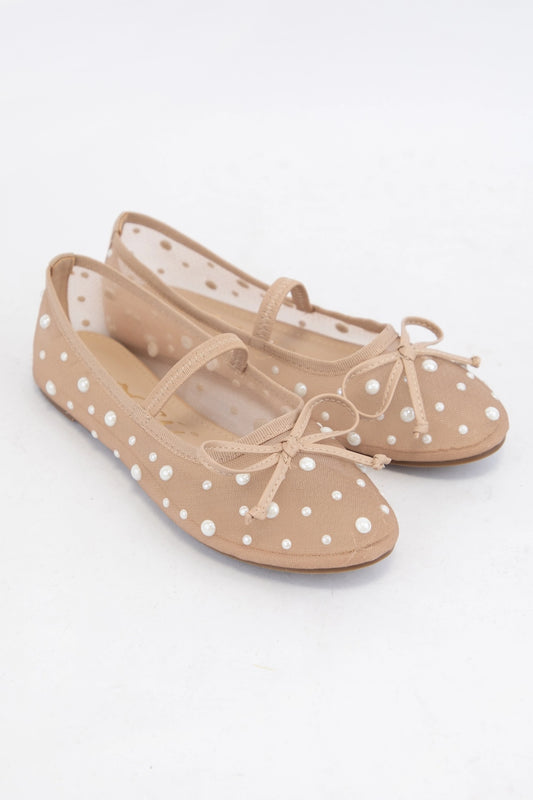 Pearl Mesh Mary Janes
