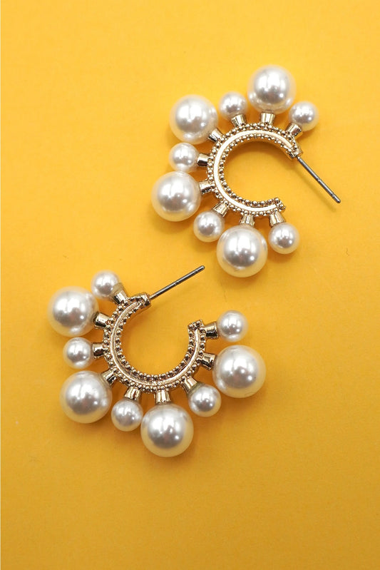Luxuriously Pearl Hoops