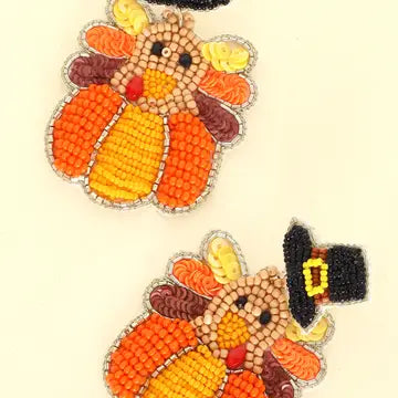 Pilgrim Hat Beaded Earrings