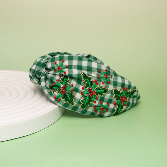 Greenly Gingham Headband