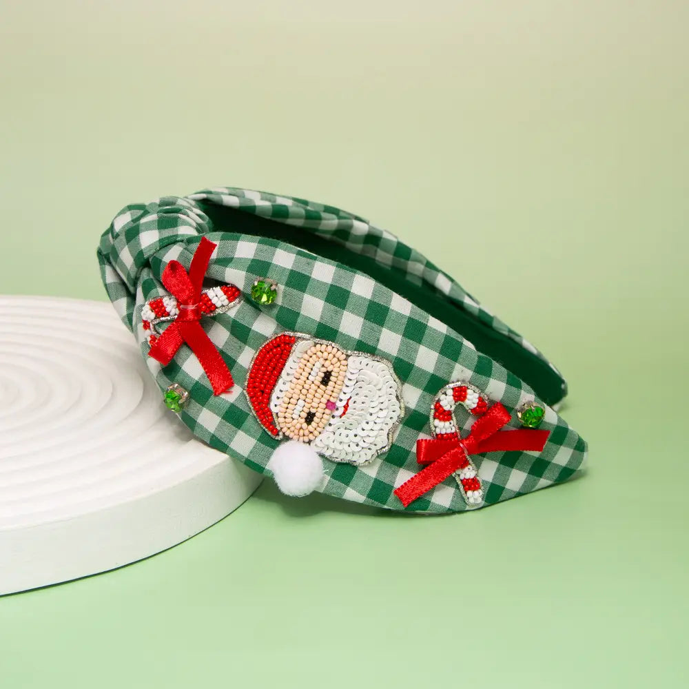Gingham Santa Headband