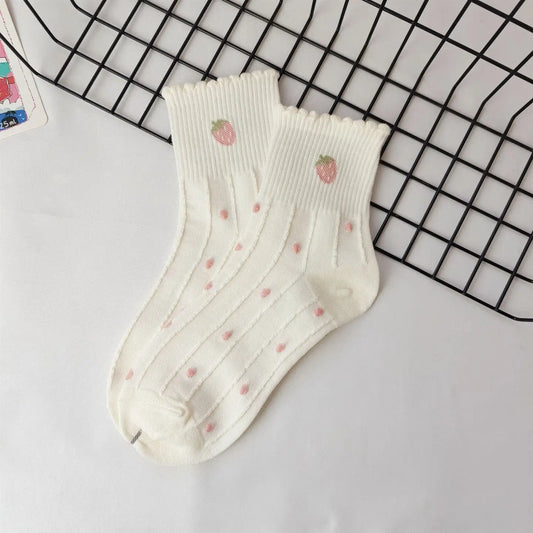 Floral Print Ruffle Socks