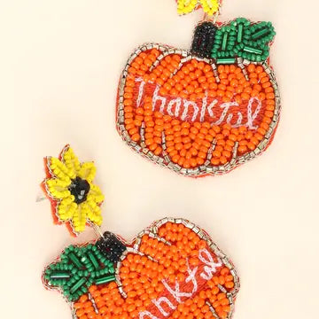 Sunflower Pumpkin Earrings