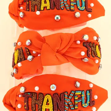 "Thankful" Beaded Headband
