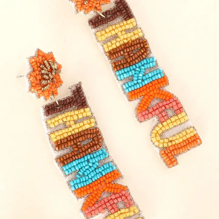 "Thankful" Beaded Earrings