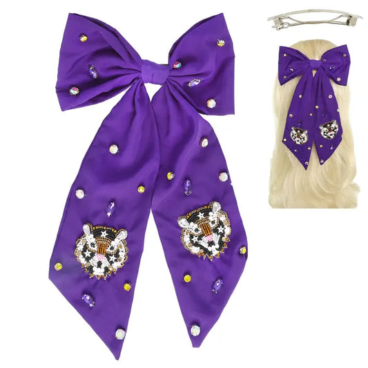 Tiger Embellished Bow