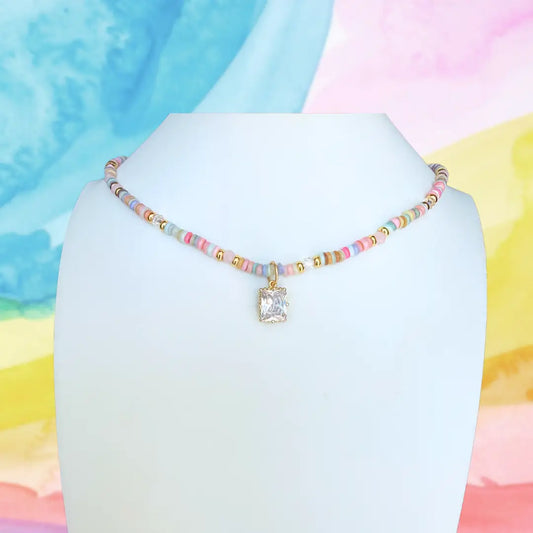 Violet Beaded Necklace
