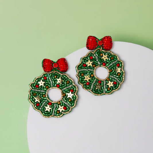 Christmas Wreath Earrings